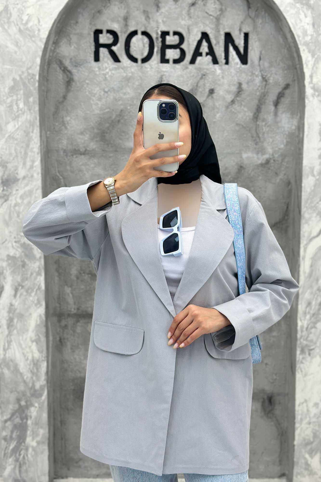 مانتو یقه ب ب لینن کتان