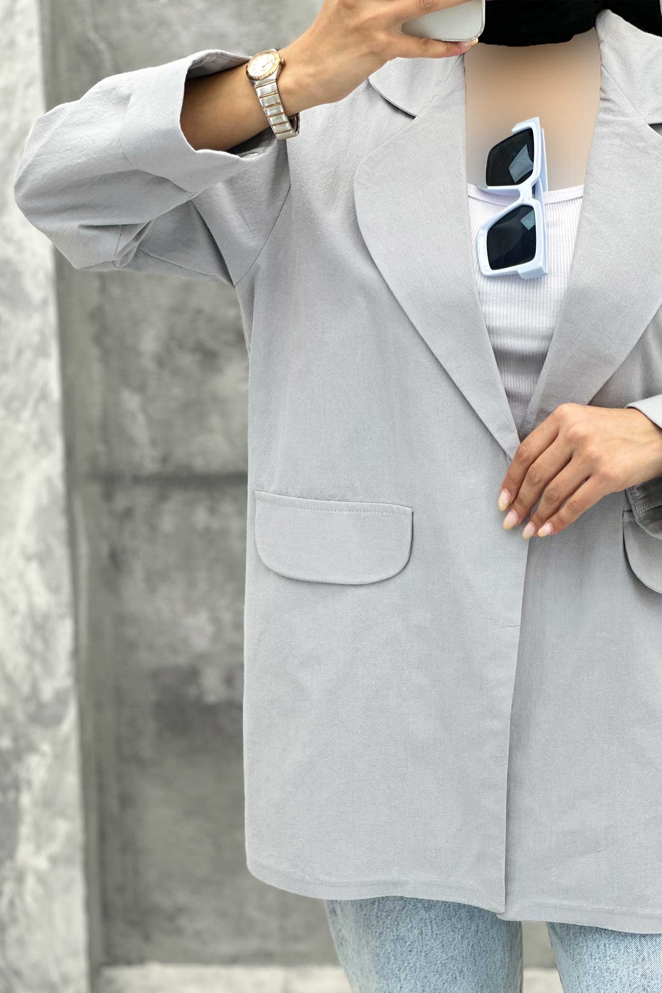 مانتو یقه ب ب لینن کتان