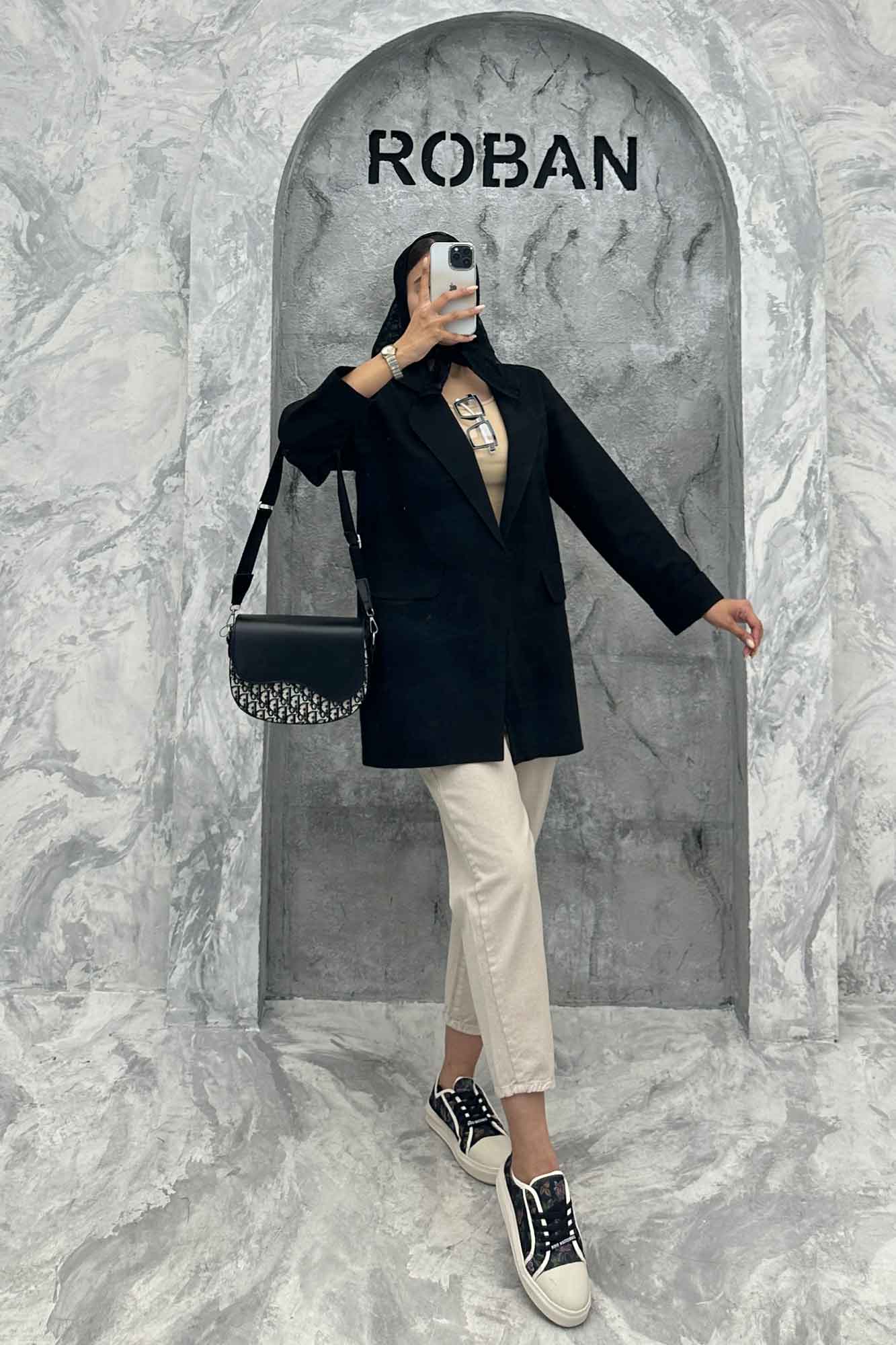 مانتو یقه ب ب لینن کتان