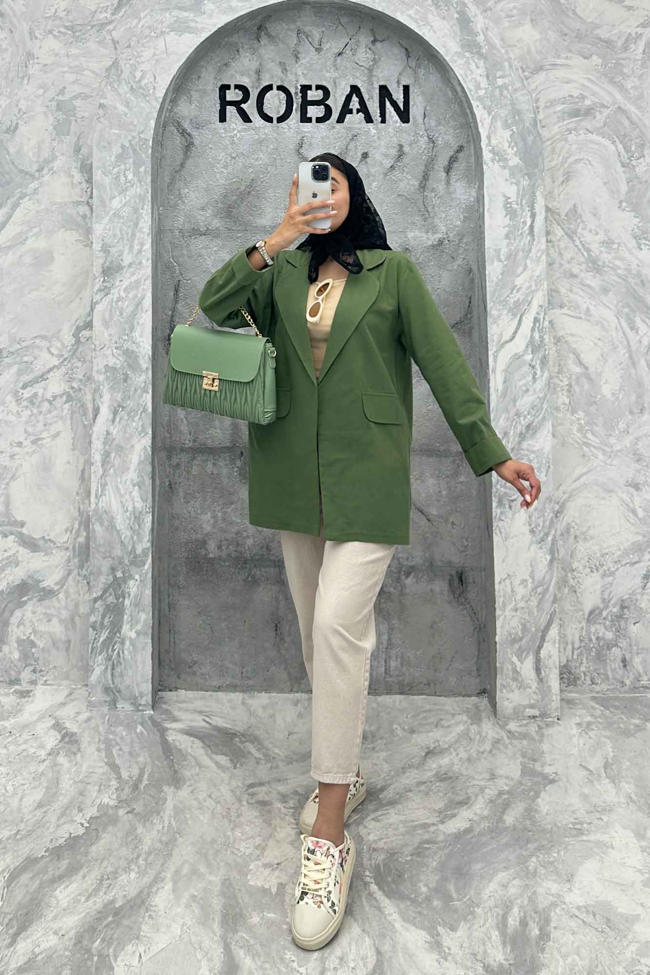 مانتو یقه ب ب لینن کتان