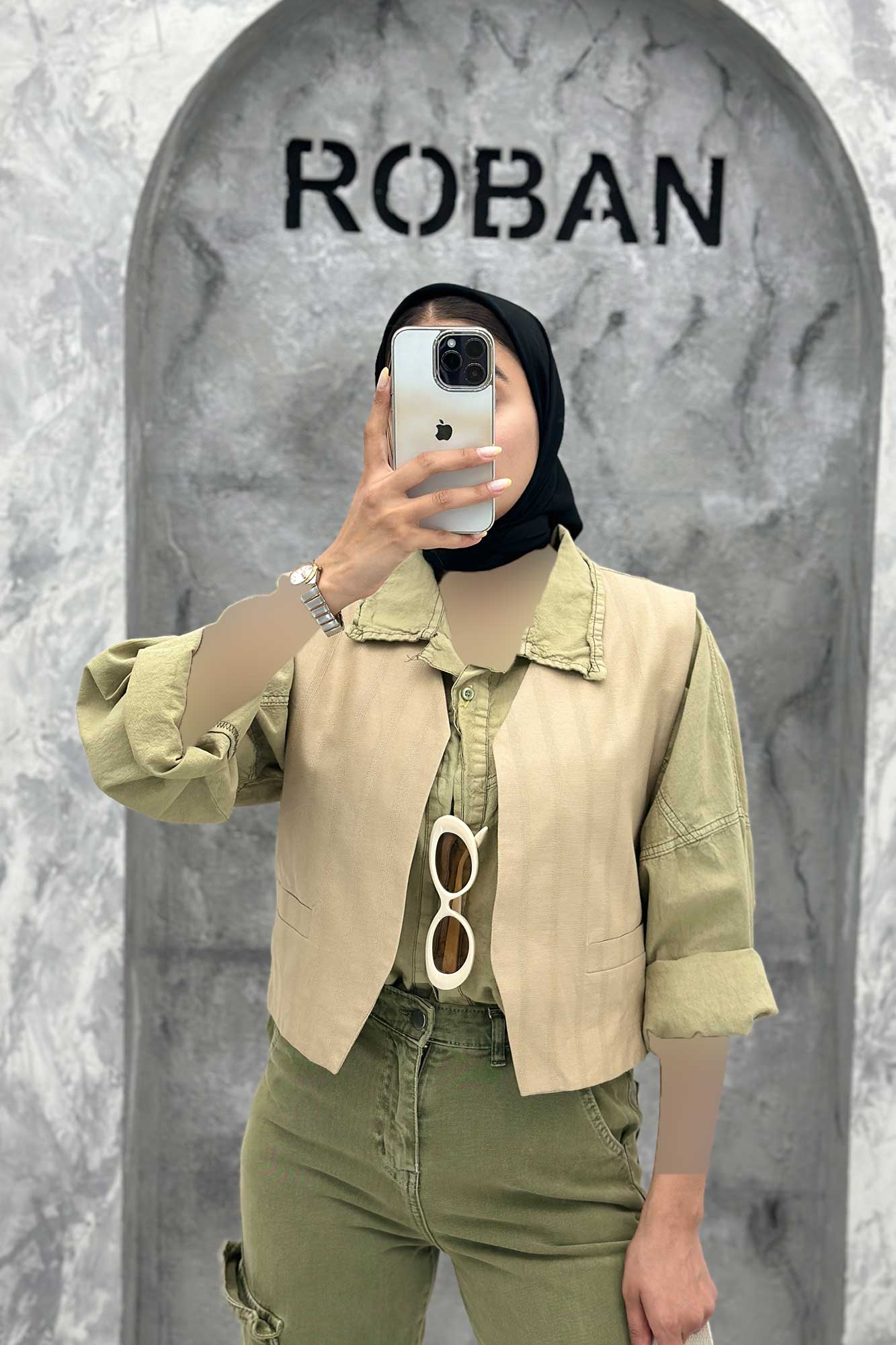 ژیله تک جیب فیلتو لینن ژاکارد