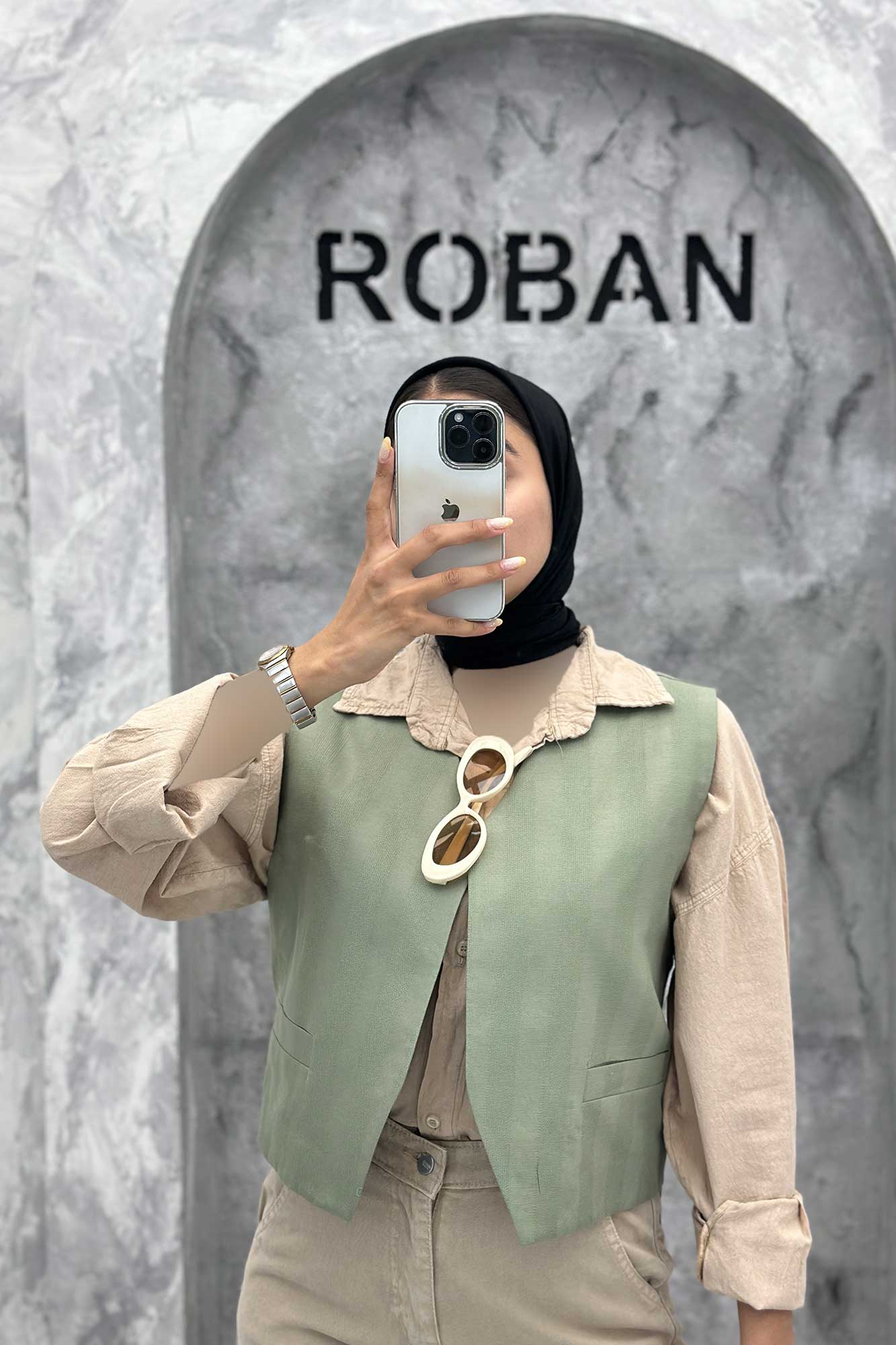 ژیله تک جیب فیلتو لینن ژاکارد