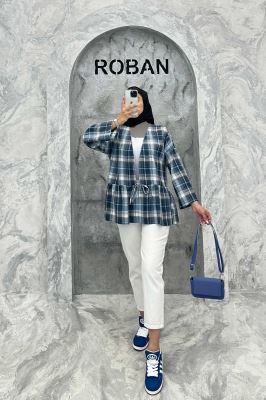 مانتو چین دار تک بند چهارخانه