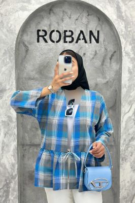 مانتو چین دار تک بند چهارخانه