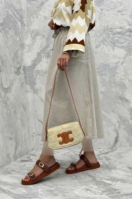 دامن لینن بلند جیب پاکتی