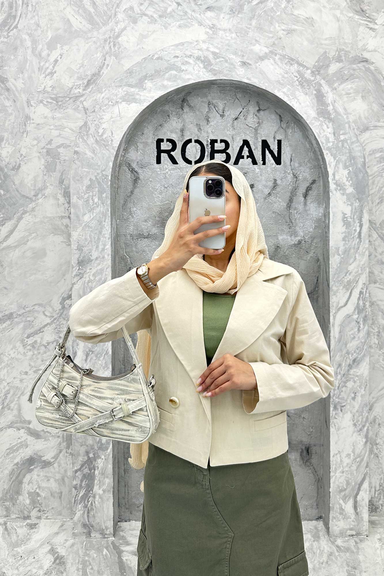 کت کراپ جیب فیلتو لینن کتان 