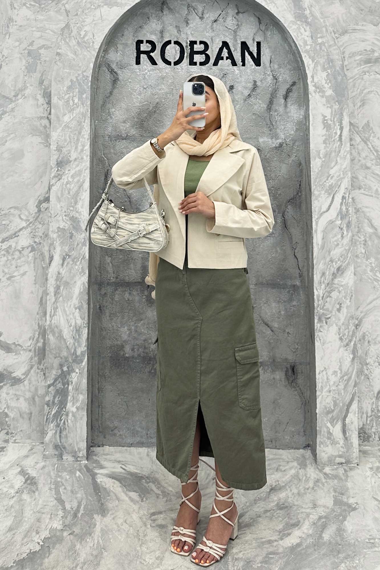 کت کراپ جیب فیلتو لینن کتان 