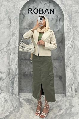 کت کراپ جیب فیلتو لینن کتان 