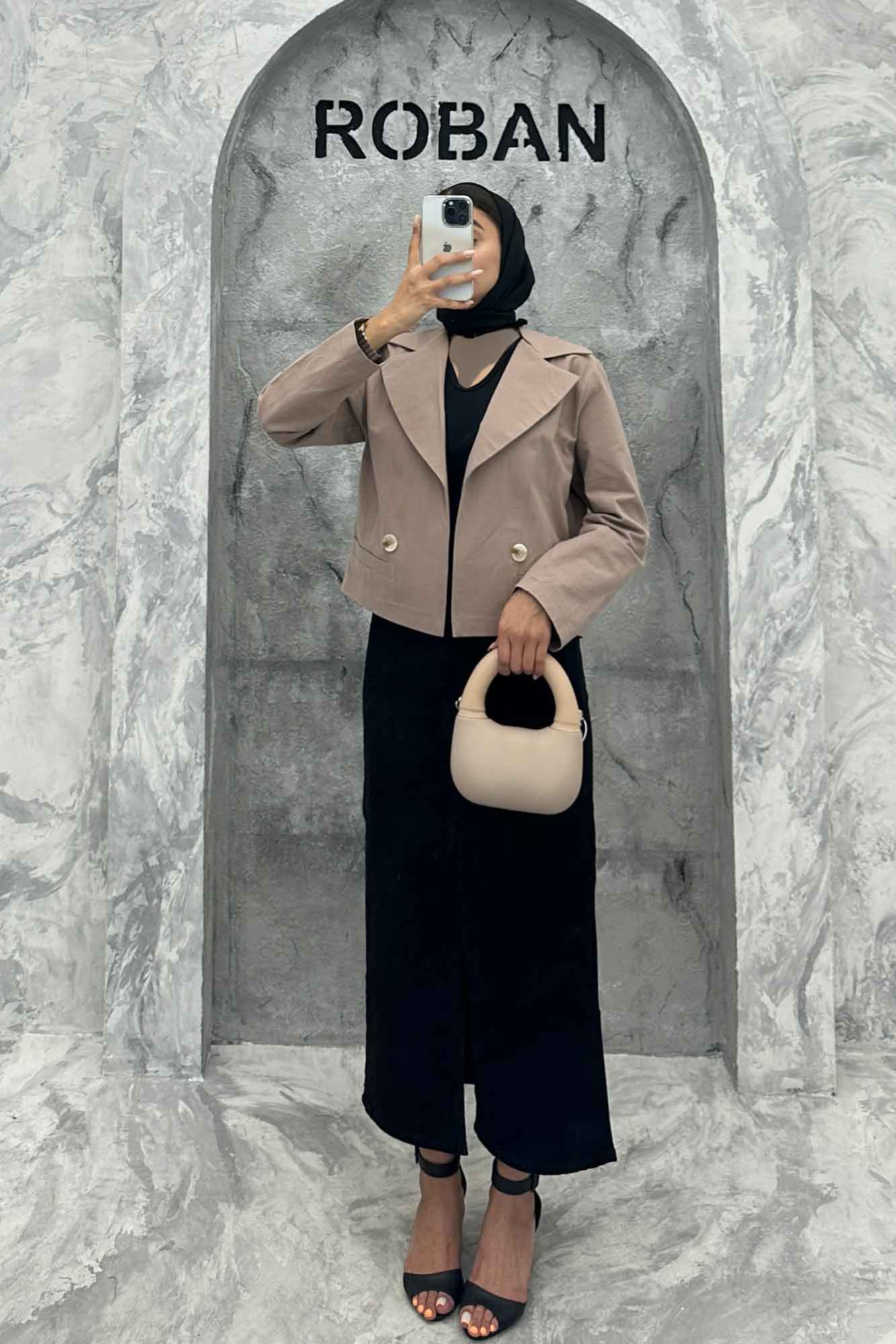 کت کراپ جیب فیلتو لینن کتان