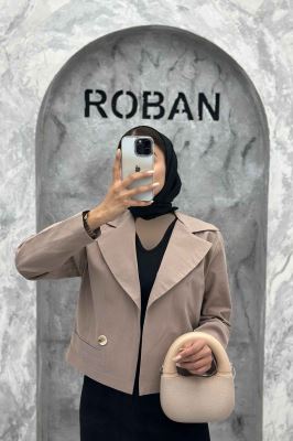 کت کراپ جیب فیلتو لینن کتان