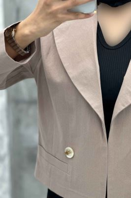 کت کراپ جیب فیلتو لینن کتان