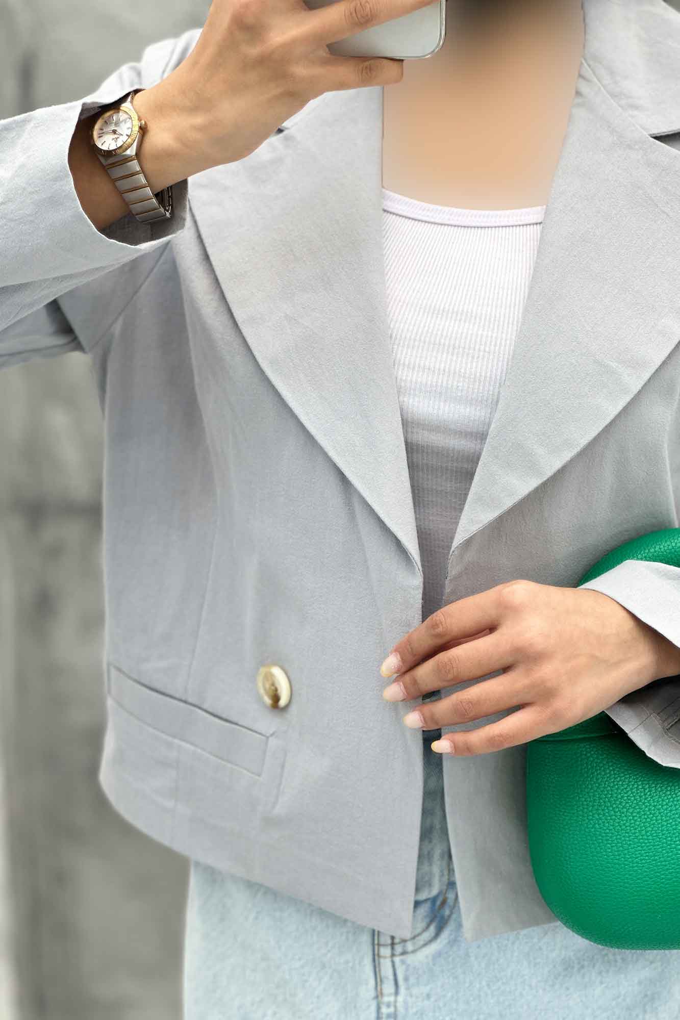 کت کراپ جیب فیلتو لینن کتان