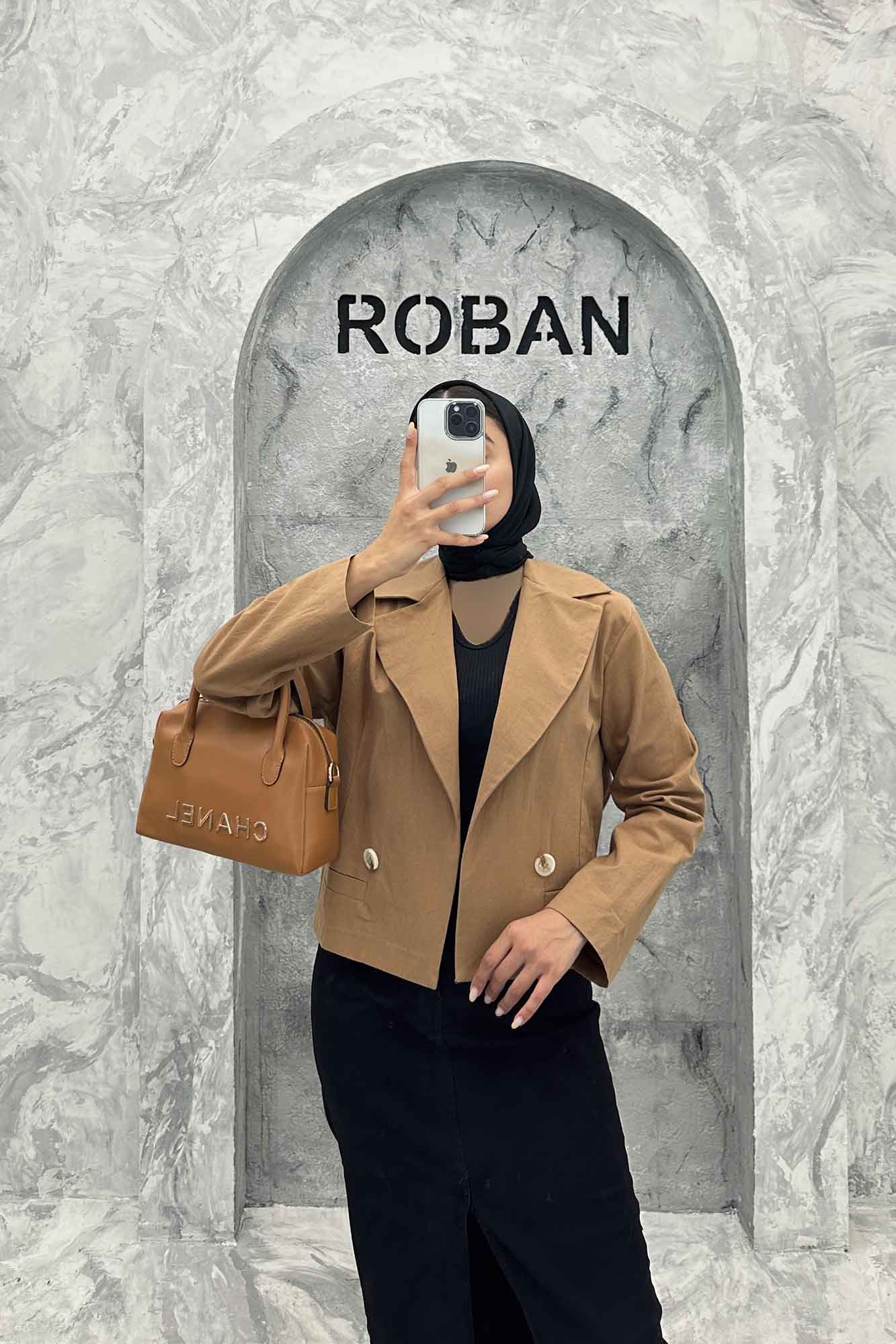 کت کراپ جیب فیلتو لینن کتان