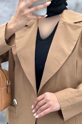 کت کراپ جیب فیلتو لینن کتان