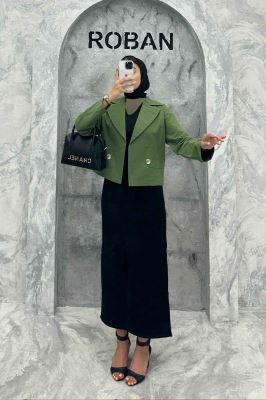 کت کراپ جیب فیلتو لینن کتان