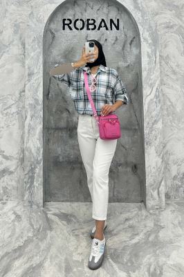 مانتو تک جیب آستین پاگن چهارخانه