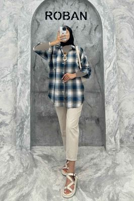 مانتو تک جیب آستین پاگن چهارخانه