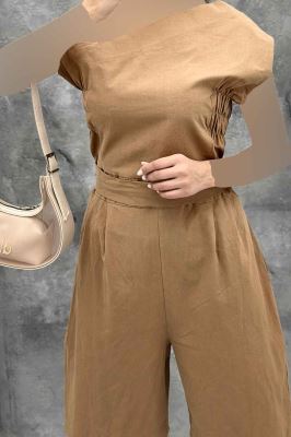 جامپر بغل کش یقه یک طرفه لینن