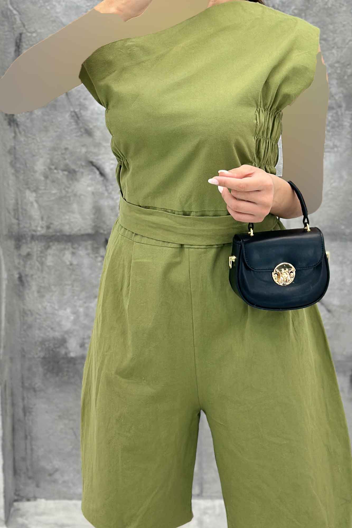 جامپر بغل کش یقه یک طرفه لینن