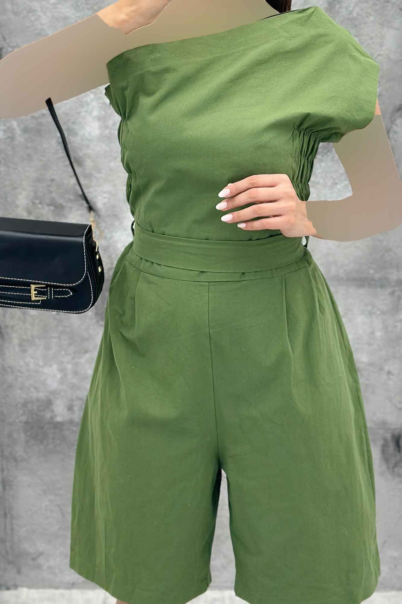 جامپر بغل کش یقه یک طرفه لینن