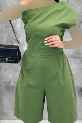 جامپر بغل کش یقه یک طرفه لینن