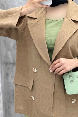 کت دو جیب پاکتی لینن زارا