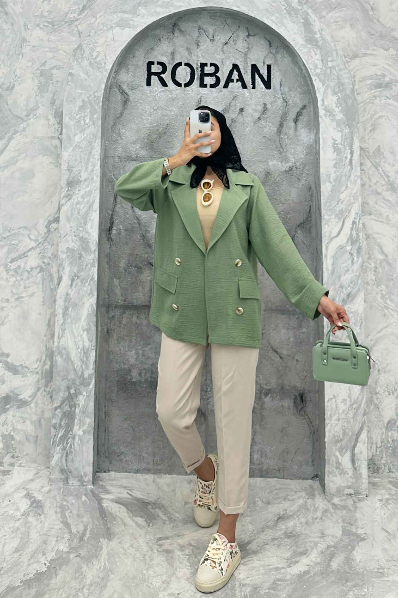 کت دو جیب پاکتی لینن زارا