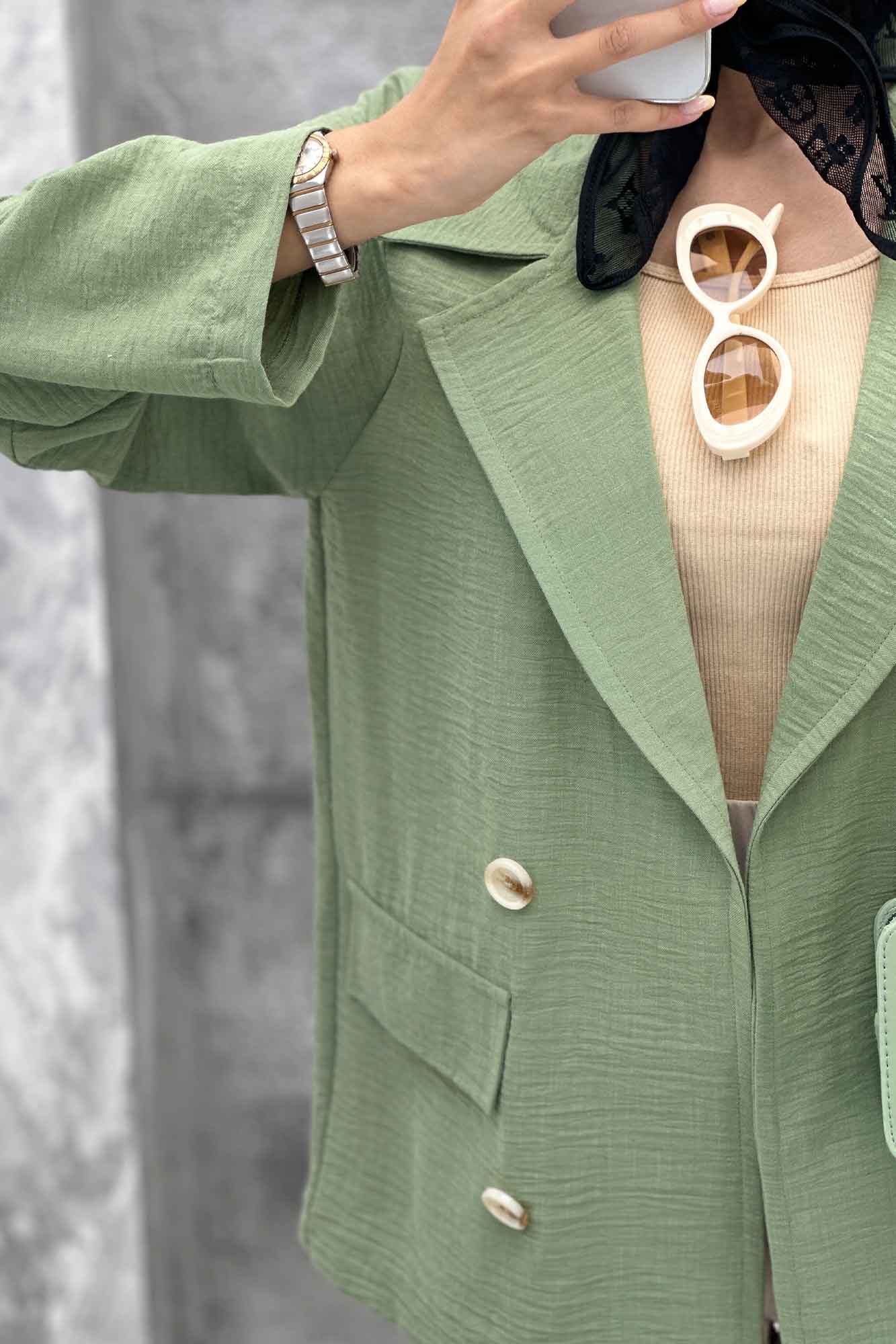 کت دو جیب پاکتی لینن زارا