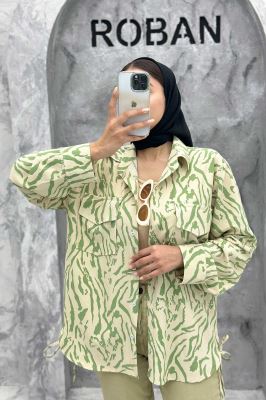 مانتو دو جیب پاکتی بغل بنددار ریفا