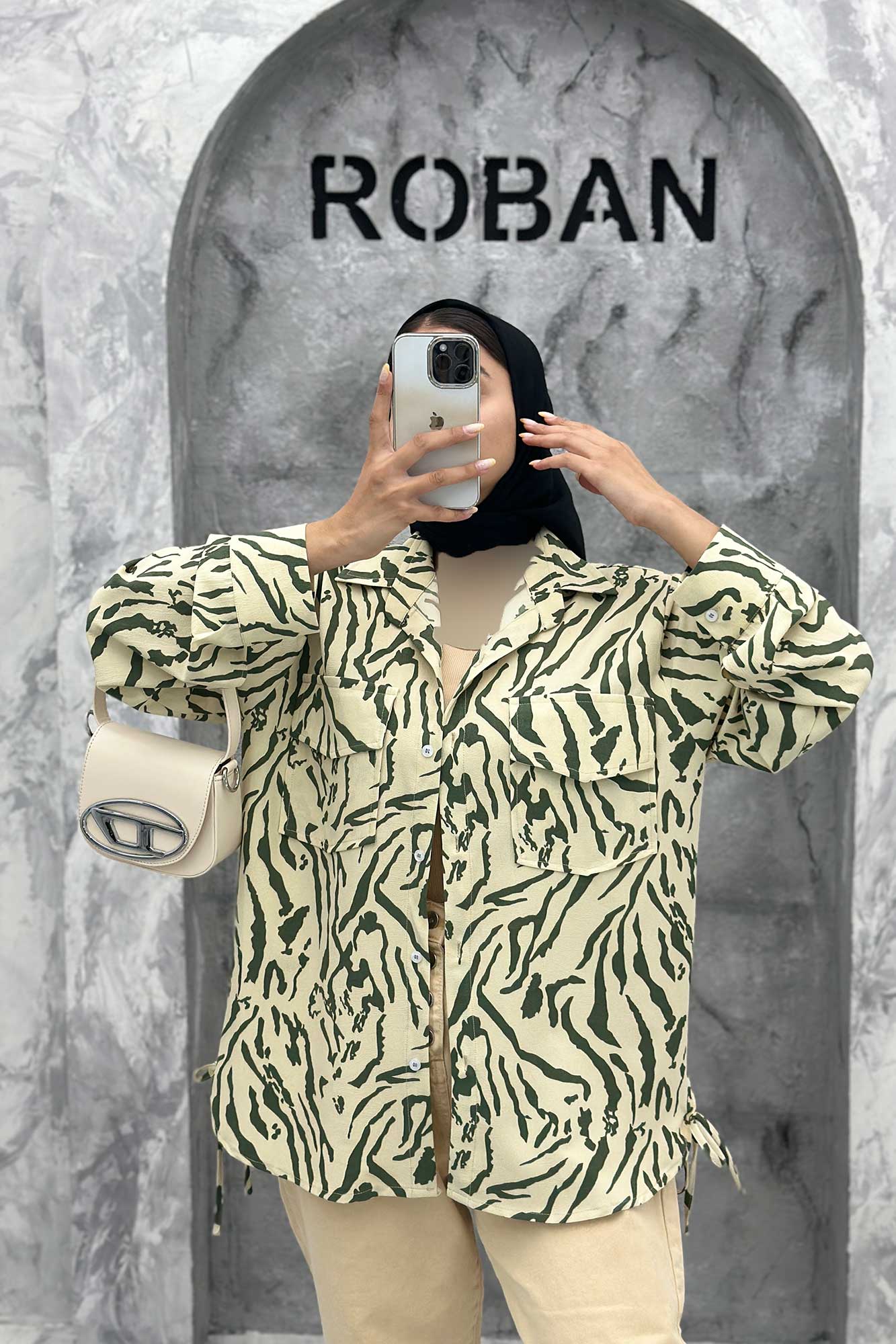 مانتو دو جیب پاکتی بغل بنددار ریفا