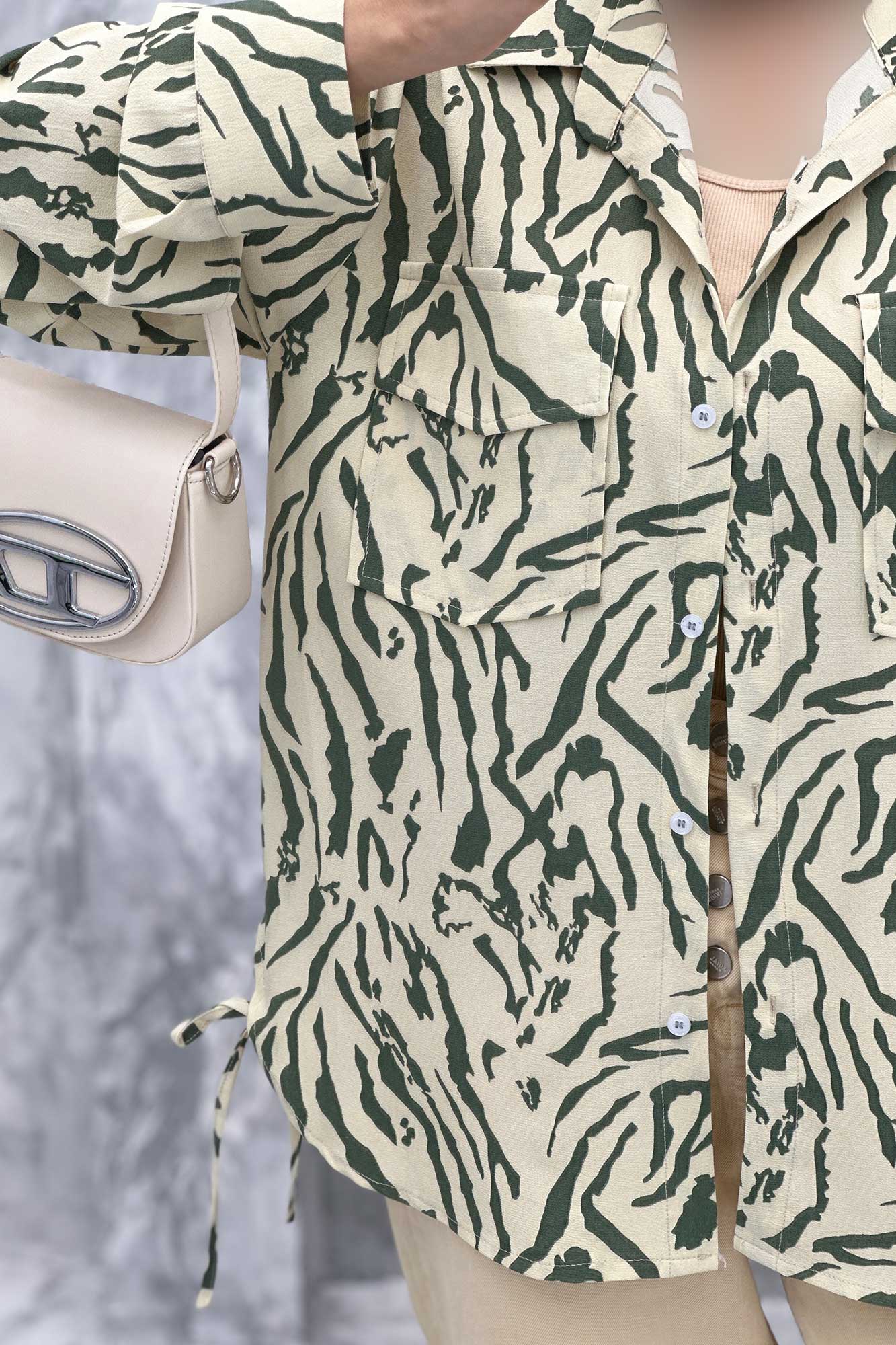 مانتو دو جیب پاکتی بغل بنددار ریفا