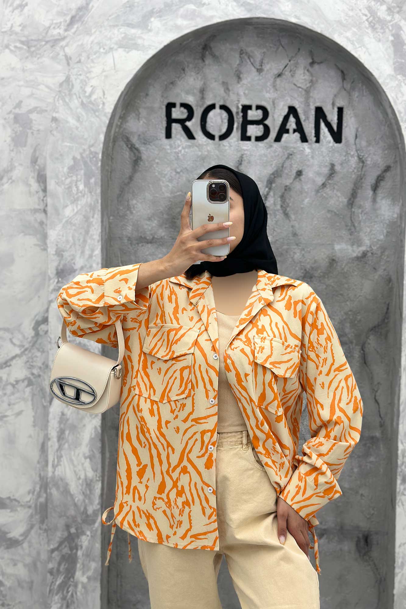 مانتو دو جیب پاکتی بغل بنددار ریفا