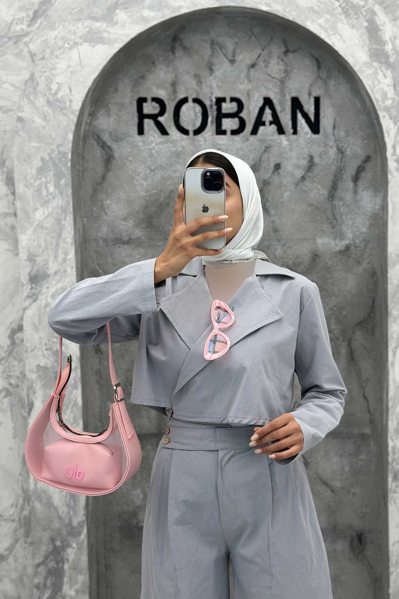 ست کت کراپ و شلوار بگ لینن سیمونا