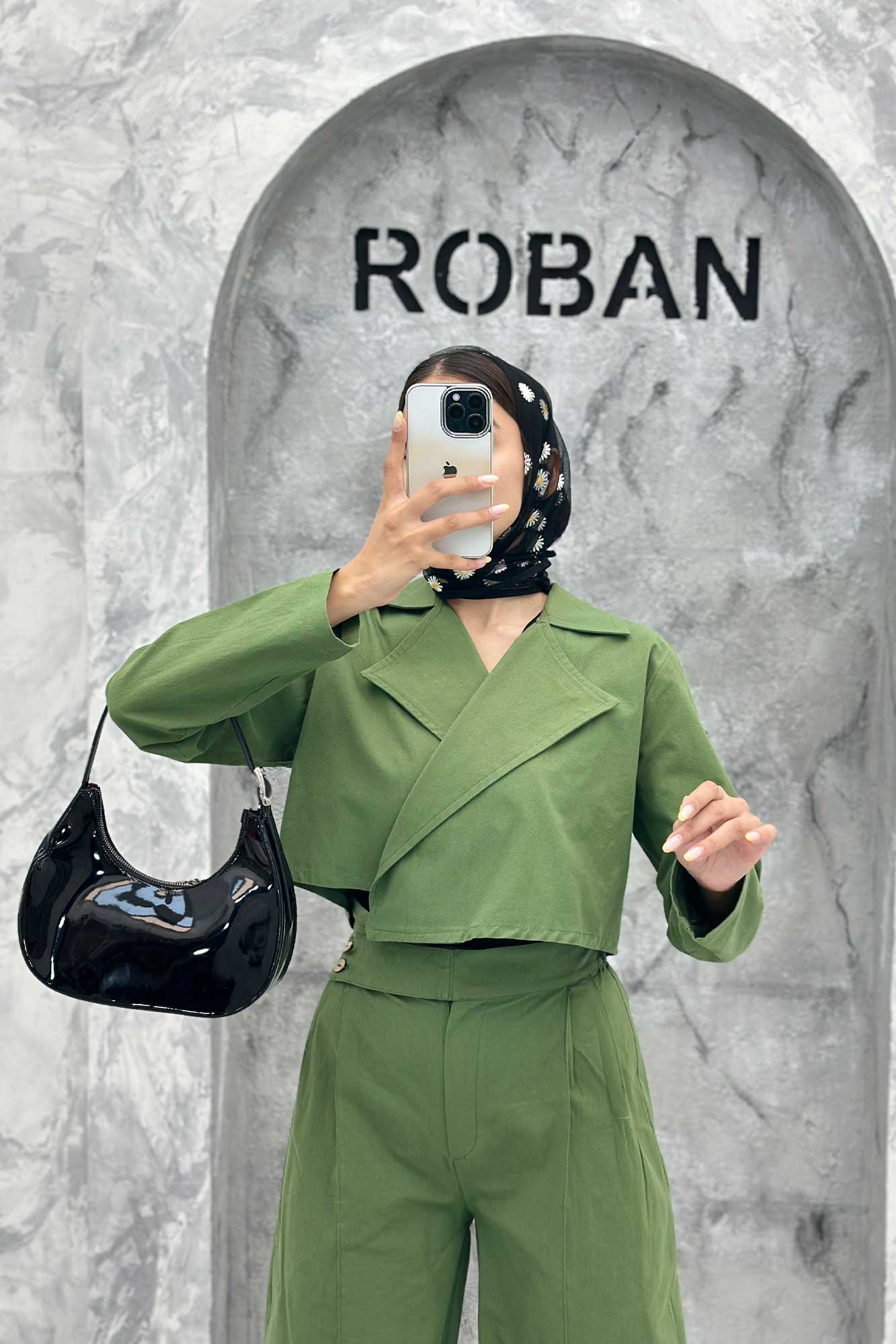 ست کت کراپ و شلوار بگ لینن سیمونا