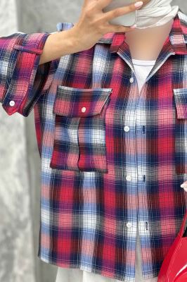 مانتو پایین هلال دوبل چهارخانه