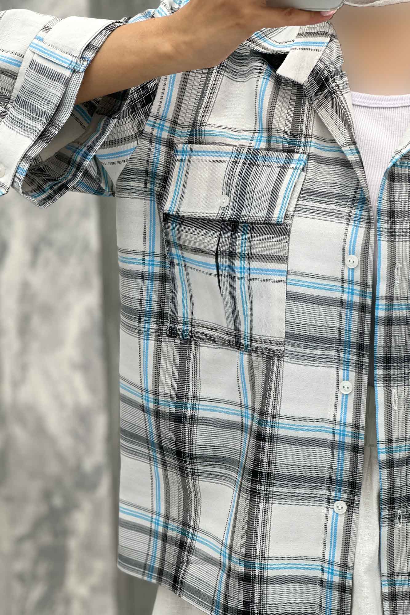 مانتو پایین هلال دوبل چهارخانه