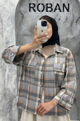 مانتو پایین هلال دوبل چهارخانه