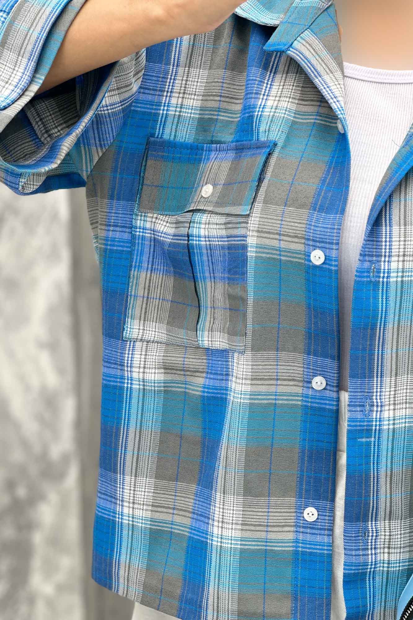 مانتو پایین هلال دوبل چهارخانه