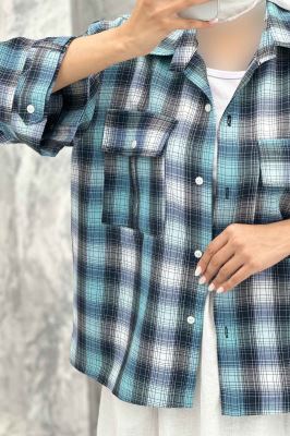 مانتو پایین هلال دوبل چهارخانه