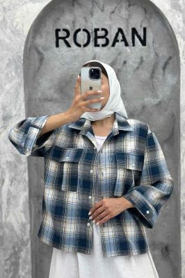 مانتو پایین هلال دوبل چهارخانه