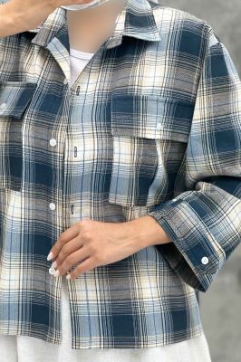 مانتو پایین هلال دوبل چهارخانه