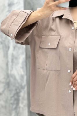 ست مانتو و شلوار پشت هلال لینن نورا