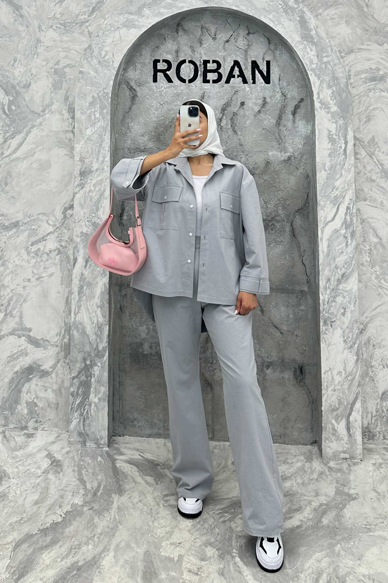 ست مانتو و شلوار پشت هلال لینن نورا