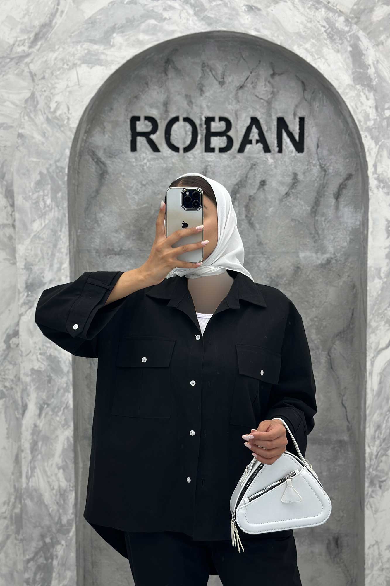 ست مانتو و شلوار پشت هلال لینن نورا