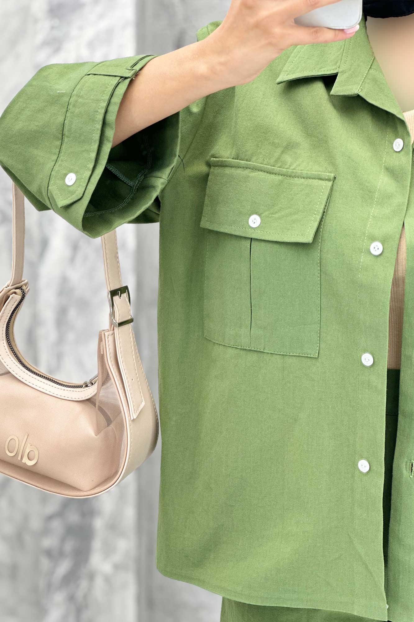 ست مانتو و شلوار پشت هلال لینن نورا