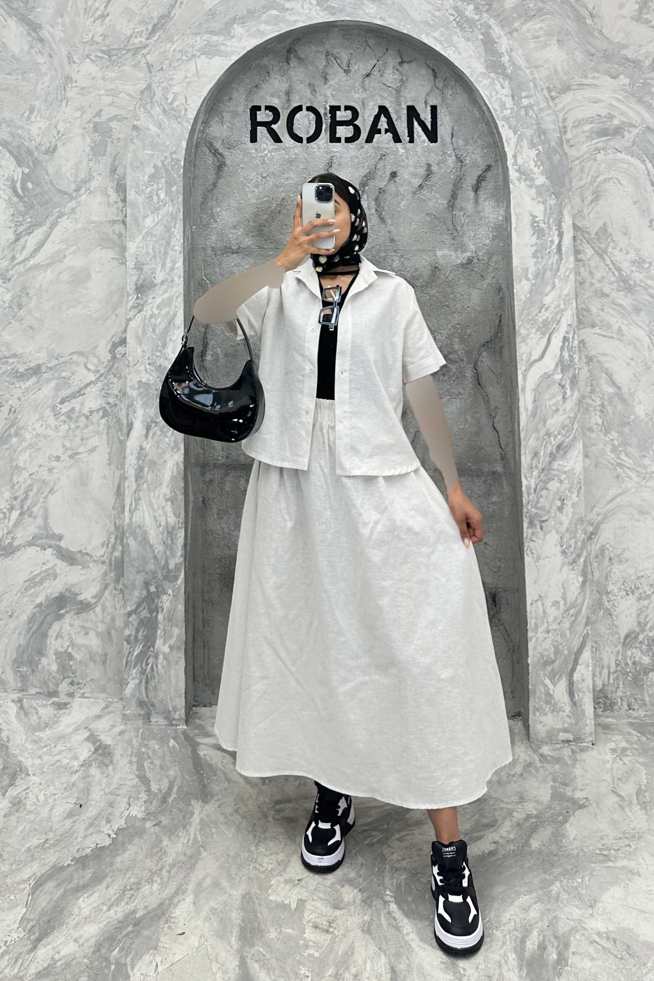 ست بلوز و دامن لینن مژده