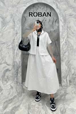 ست بلوز و دامن لینن مژده