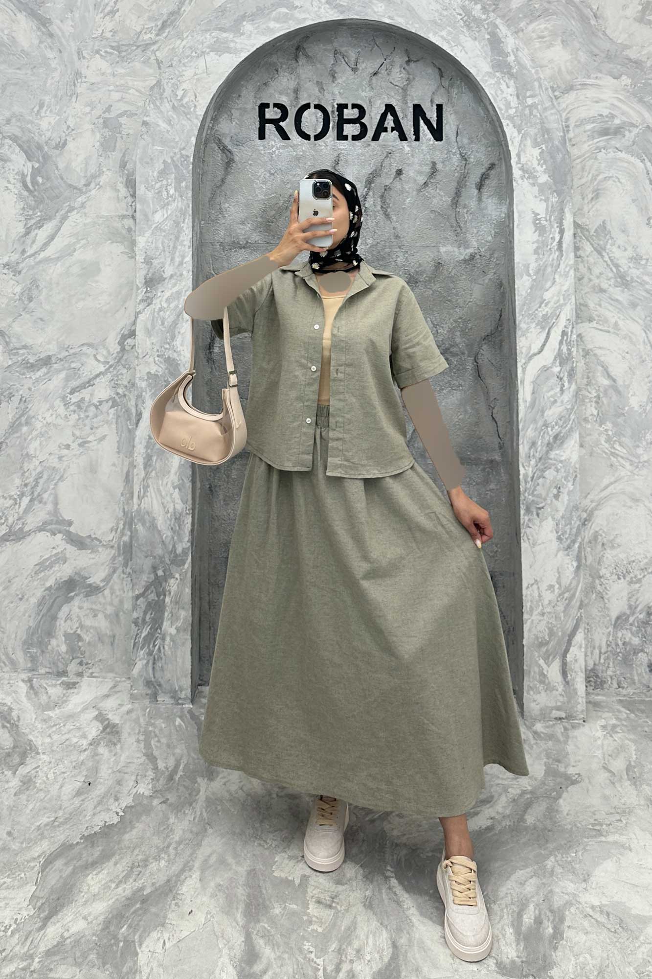ست بلوز و دامن لینن مژده