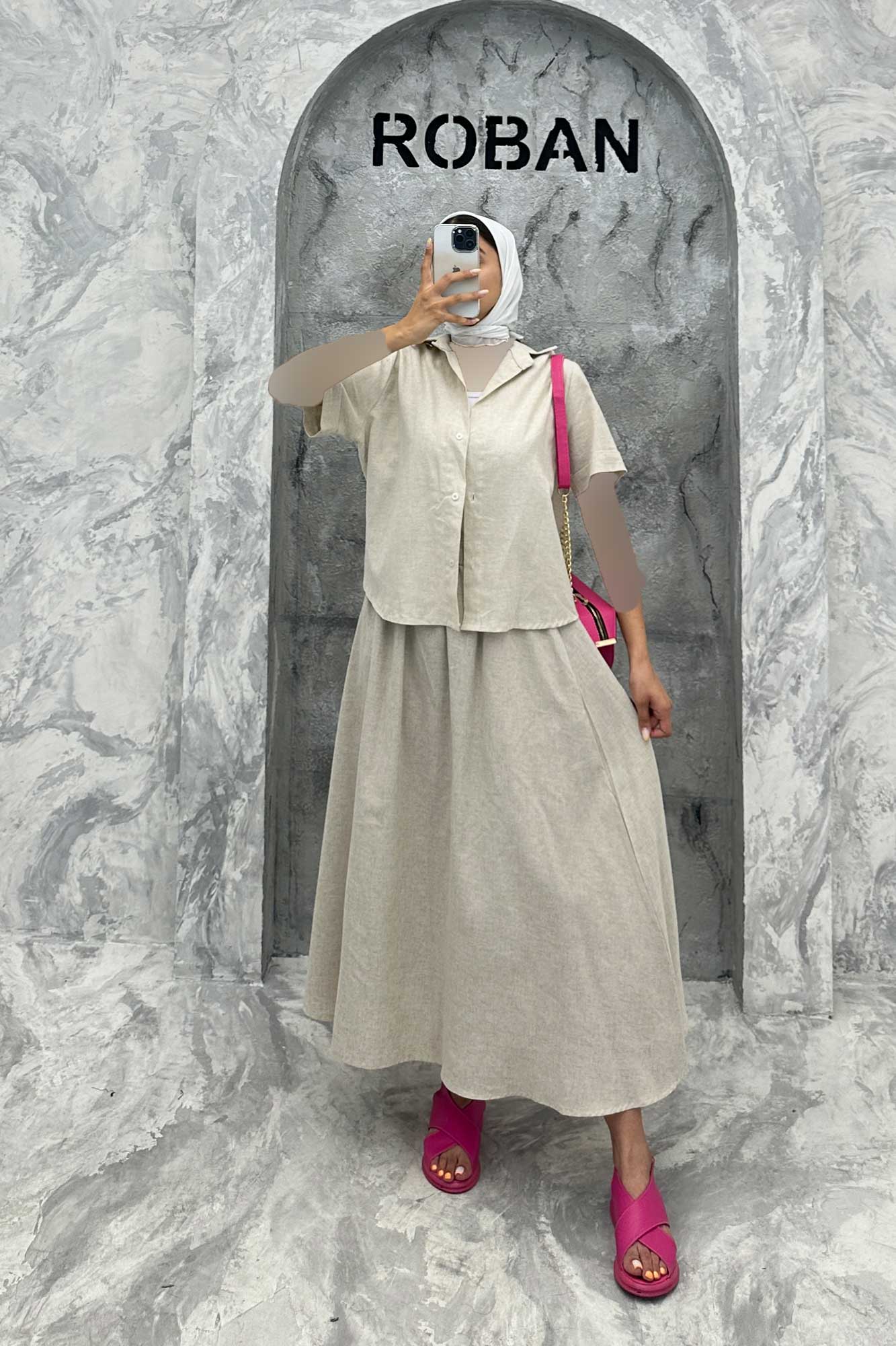 ست بلوز و دامن لینن مژده