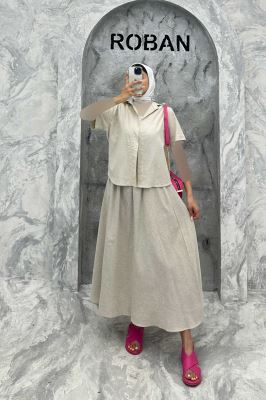 ست بلوز و دامن لینن مژده